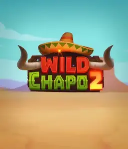 Experience the vibrant Mexican desert with Wild Chapo 2 slot by Relax Gaming, featuring a whimsical bull wearing a sombrero against a serene desert backdrop. This graphic captures the fun and adventure of the game, great for fans of animated adventure slots, providing a delightful gaming experience.